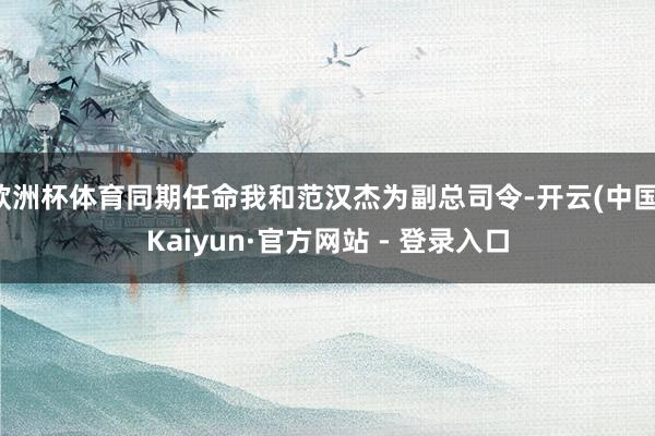 欧洲杯体育同期任命我和范汉杰为副总司令-开云(中国)Kaiyun·官方网站 - 登录入口