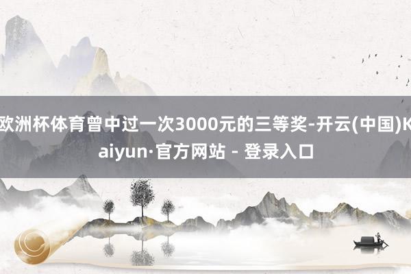 欧洲杯体育曾中过一次3000元的三等奖-开云(中国)Kaiyun·官方网站 - 登录入口
