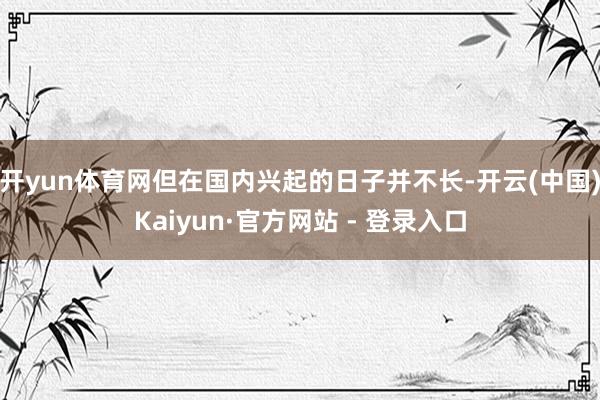 开yun体育网但在国内兴起的日子并不长-开云(中国)Kaiyun·官方网站 - 登录入口