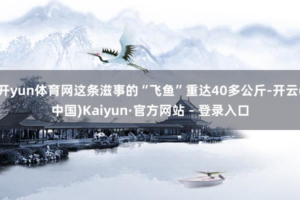 开yun体育网这条滋事的“飞鱼”重达40多公斤-开云(中国)Kaiyun·官方网站 - 登录入口