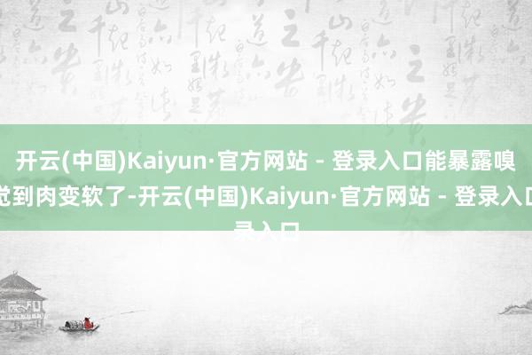 开云(中国)Kaiyun·官方网站 - 登录入口能暴露嗅觉到肉变软了-开云(中国)Kaiyun·官方网站 - 登录入口