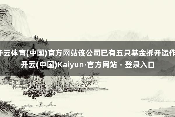 开云体育(中国)官方网站该公司已有五只基金拆开运作-开云(中国)Kaiyun·官方网站 - 登录入口