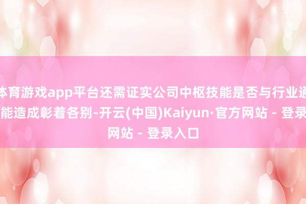 体育游戏app平台还需证实公司中枢技能是否与行业通用技能造成彰着各别-开云(中国)Kaiyun·官方网站 - 登录入口