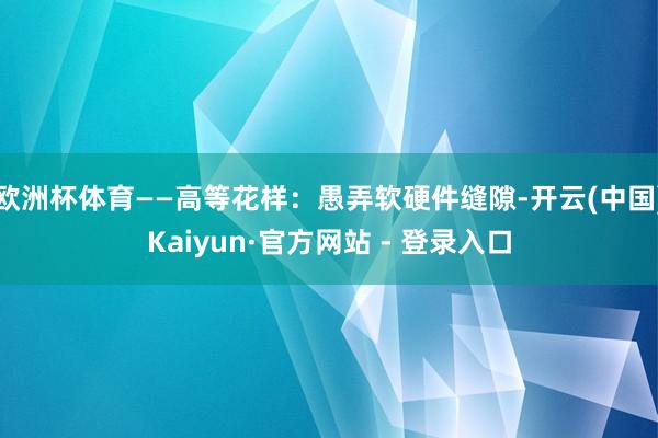 欧洲杯体育——高等花样：愚弄软硬件缝隙-开云(中国)Kaiyun·官方网站 - 登录入口