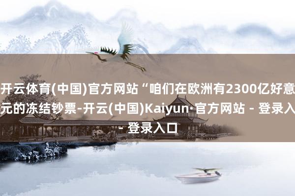 开云体育(中国)官方网站“咱们在欧洲有2300亿好意思元的冻结钞票-开云(中国)Kaiyun·官方网站 - 登录入口