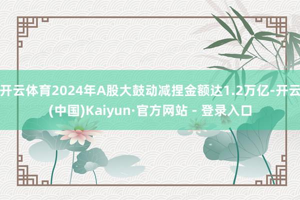 开云体育2024年A股大鼓动减捏金额达1.2万亿-开云(中国)Kaiyun·官方网站 - 登录入口