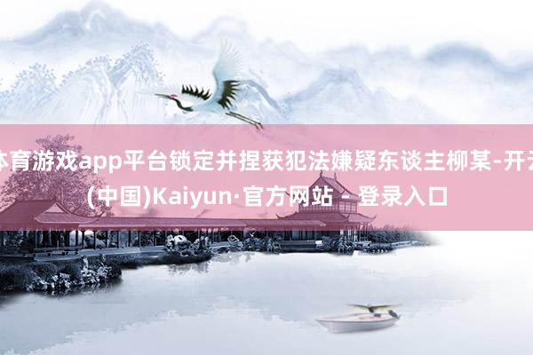 体育游戏app平台锁定并捏获犯法嫌疑东谈主柳某-开云(中国)Kaiyun·官方网站 - 登录入口