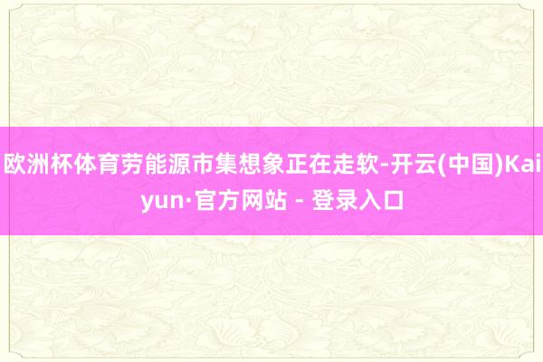 欧洲杯体育劳能源市集想象正在走软-开云(中国)Kaiyun·官方网站 - 登录入口
