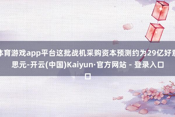 体育游戏app平台这批战机采购资本预测约为29亿好意思元-开云(中国)Kaiyun·官方网站 - 登录入口