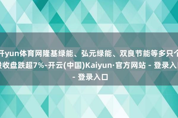 开yun体育网隆基绿能、弘元绿能、双良节能等多只个股收盘跌超7%-开云(中国)Kaiyun·官方网站 - 登录入口