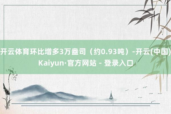 开云体育环比增多3万盎司（约0.93吨）-开云(中国)Kaiyun·官方网站 - 登录入口