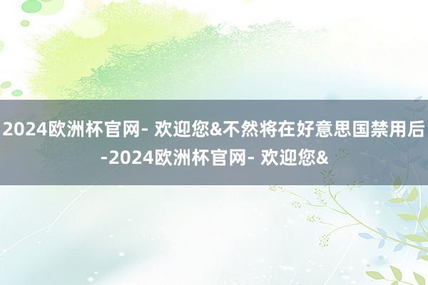 2024欧洲杯官网- 欢迎您&不然将在好意思国禁用后-2024欧洲杯官网- 欢迎您&