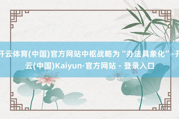 开云体育(中国)官方网站中枢战略为“办法具象化”-开云(中国)Kaiyun·官方网站 - 登录入口
